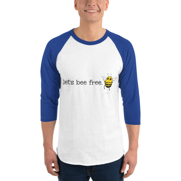 Let's Bee Free 3/4 sleeve raglan shirt - Image 3